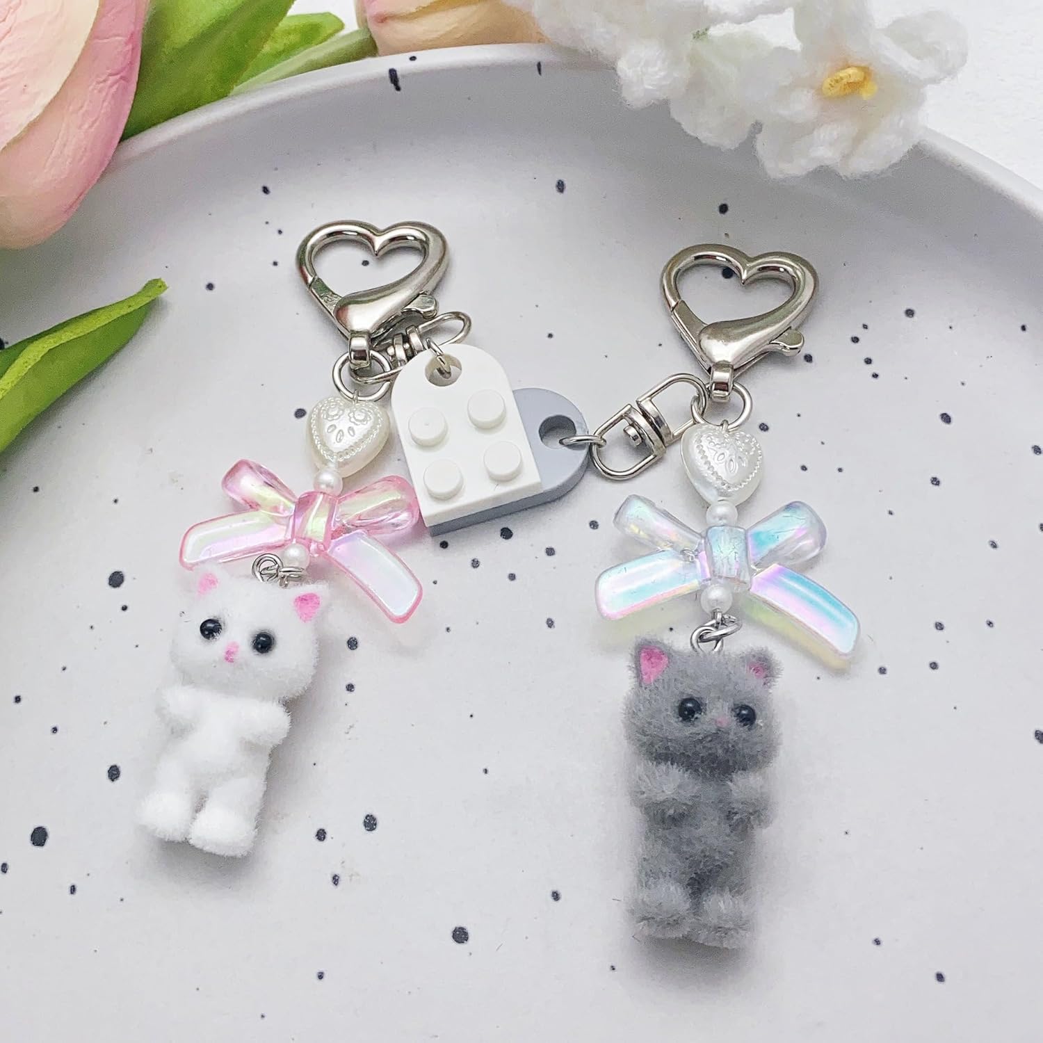 Cute Cat Plush Keychain, Cat Bag Charm Accessories Kawaii Gift for Backpack, Handbag, Purse, Car Keys - Image 5