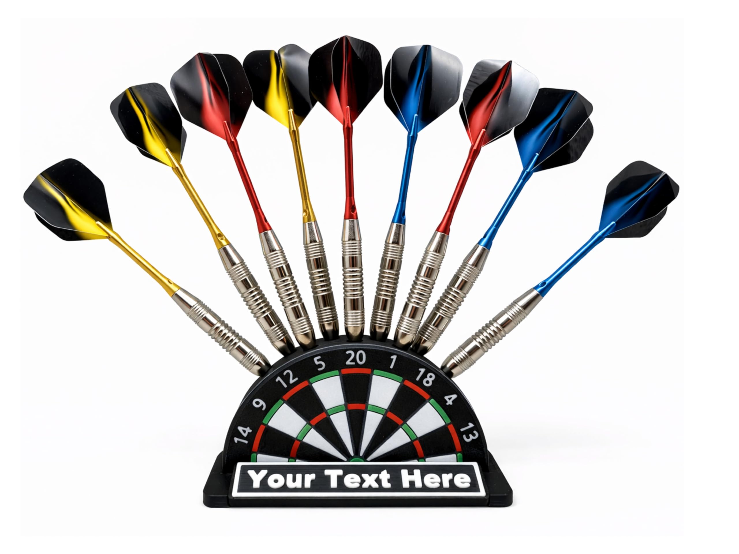 Manio 3DP Personalised Dart Holder Stand – Custom Name Dart Storage Rack for 3, 6, 9 Darts – Dartboard Display Stand for Game Room, Man Cave & Dart Players – Darts Accessories Gift (9)