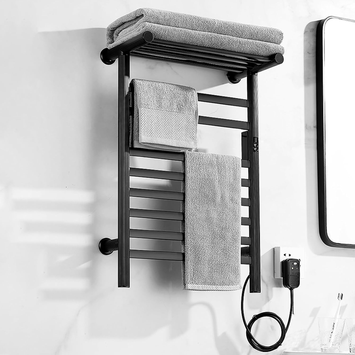 Heated Towel Rack, Towel Warmer with Timer, 8 Bars Towel