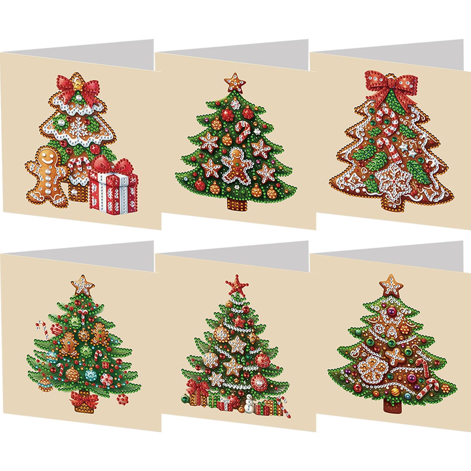 Fiorky B 5D Diamond Painting Greeting Cards, 6Pcs Christmas Series Diy Diamond Painting Card Rhinestone Painting Card Kit Diamond Daily Wish Card For Family Friends Gift For Holiday, Irthday