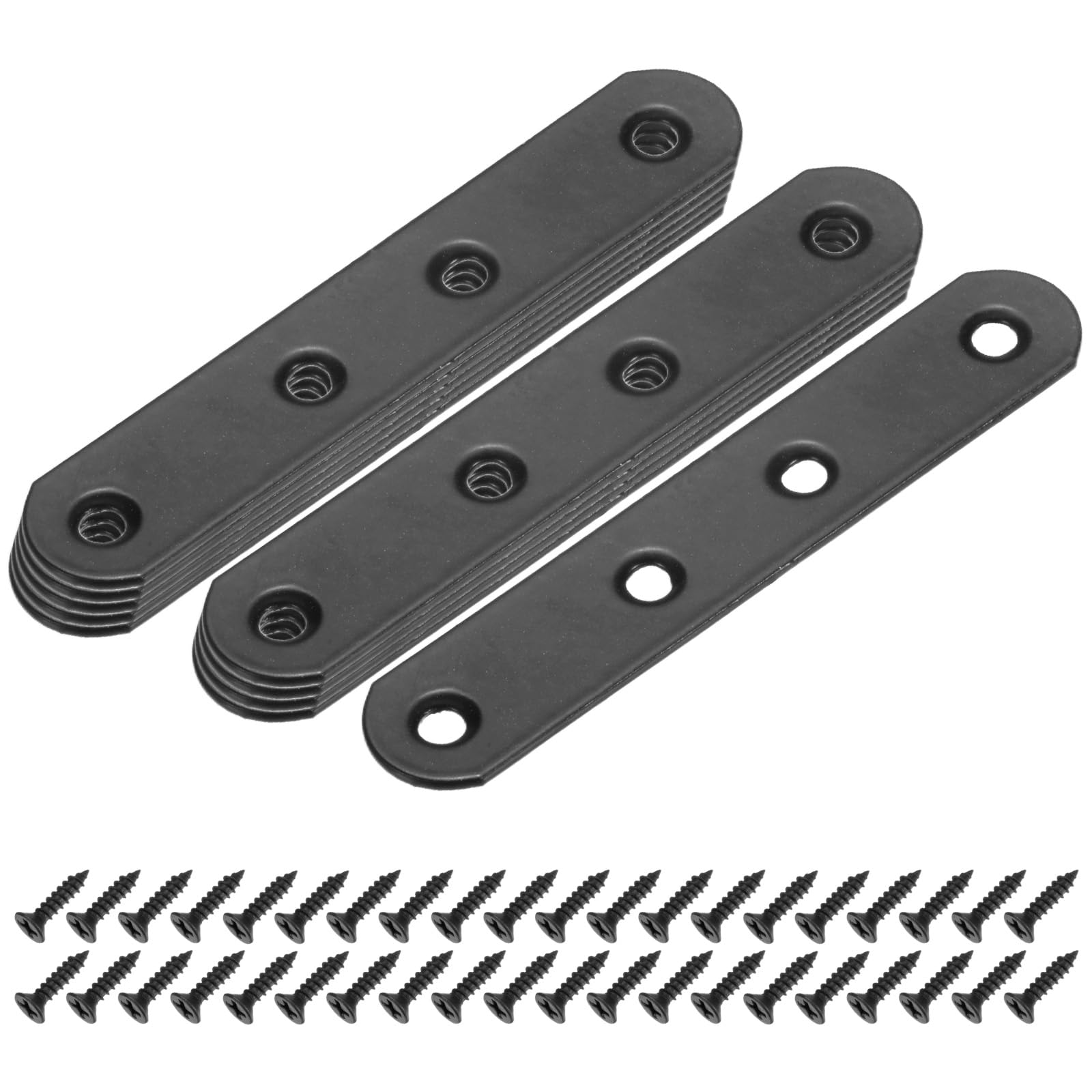 M METERXITY 10-Pack Flat Straight Brackets, 3.74 x 0.71 Inch Flat Bracket Mending for Wood Furniture/ Timber PC Case Holder