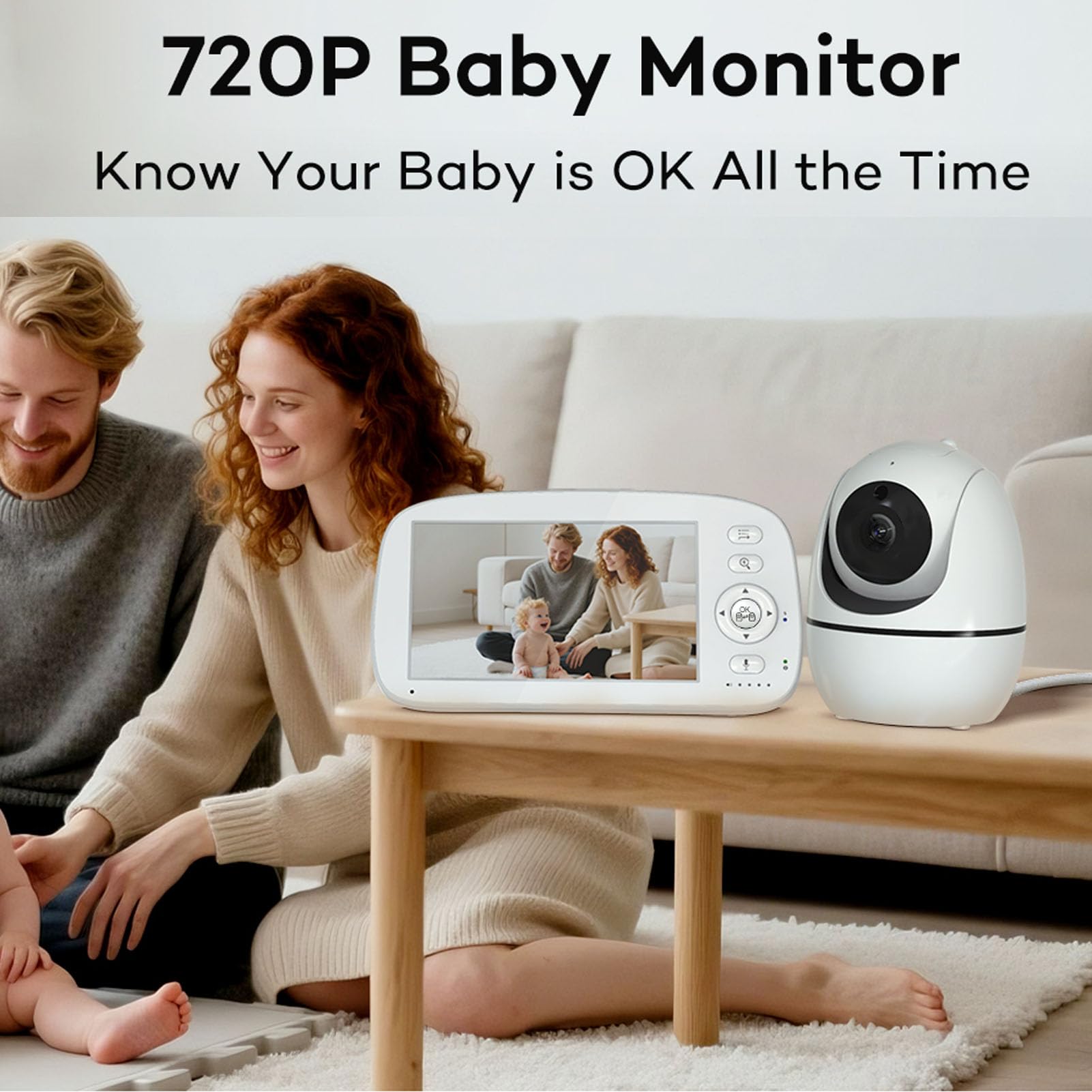 Marhynchus Moniteur bébé sans écran WiFi 720P (Prise UE 100-240V)