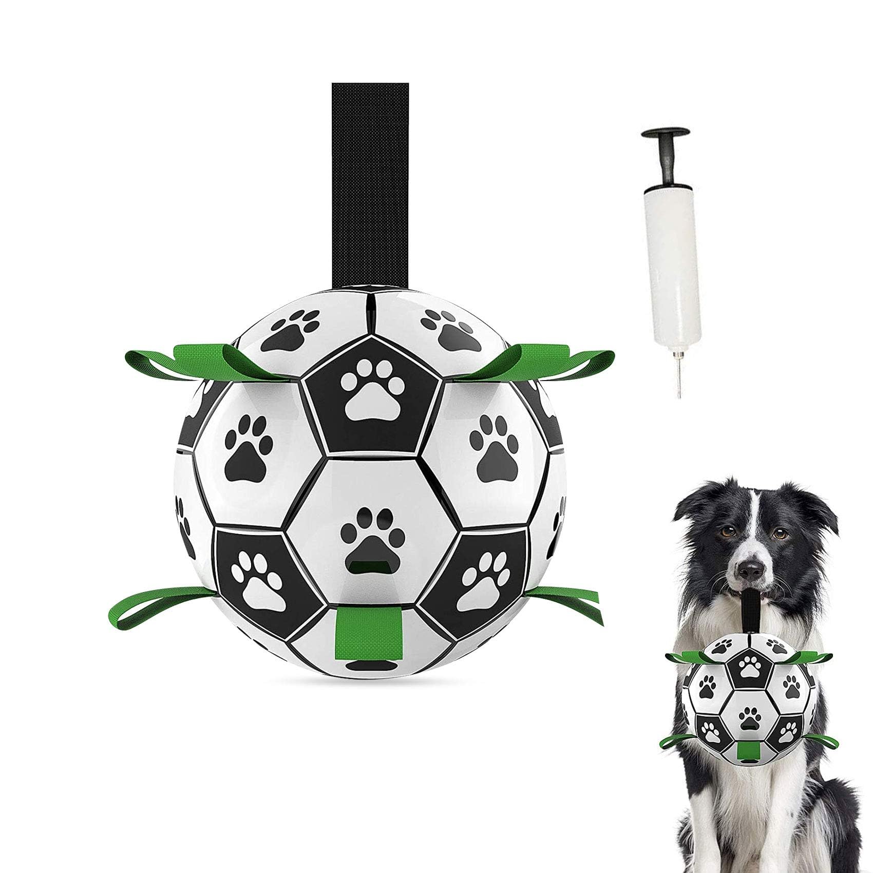 Sunshine smile Juguete de inteligencia para perros, fútbol para perros con mango, juguete para perros, indestructible pelota de juguete para perros, juguetes para perros pequeños, juguetes para perros