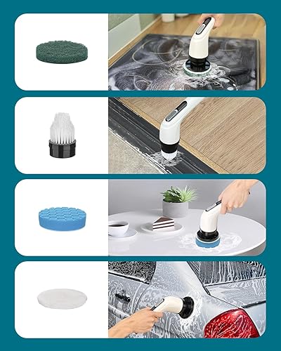 Miniatura 5 de Limpiador eléctrico giratorio para limpiar el baño limpiador de ducha eléctrico inalámbrico - Cepillo de limpieza eléctrico para bañera de azulejos