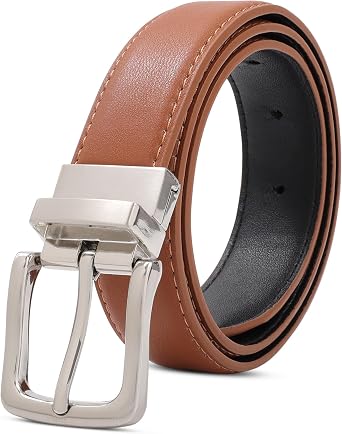Kajeer Boy Belts for Kids Reversible Youth Toddler Adjustable Easy to Use PU Leather Belt for School Uniform Casual