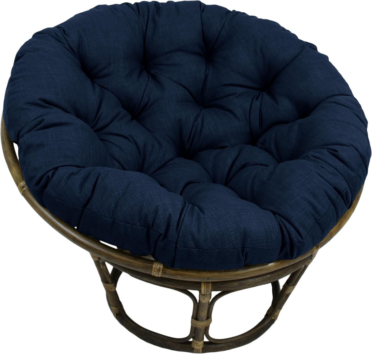 Blazing Needles Solid Outdoor Spun Polyester Papasan Cushion, 46", Azul