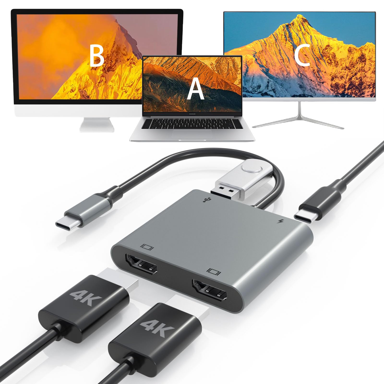 Belkin USB-C 7-in-1マルチポートアダプター(AVC009BTSGY)