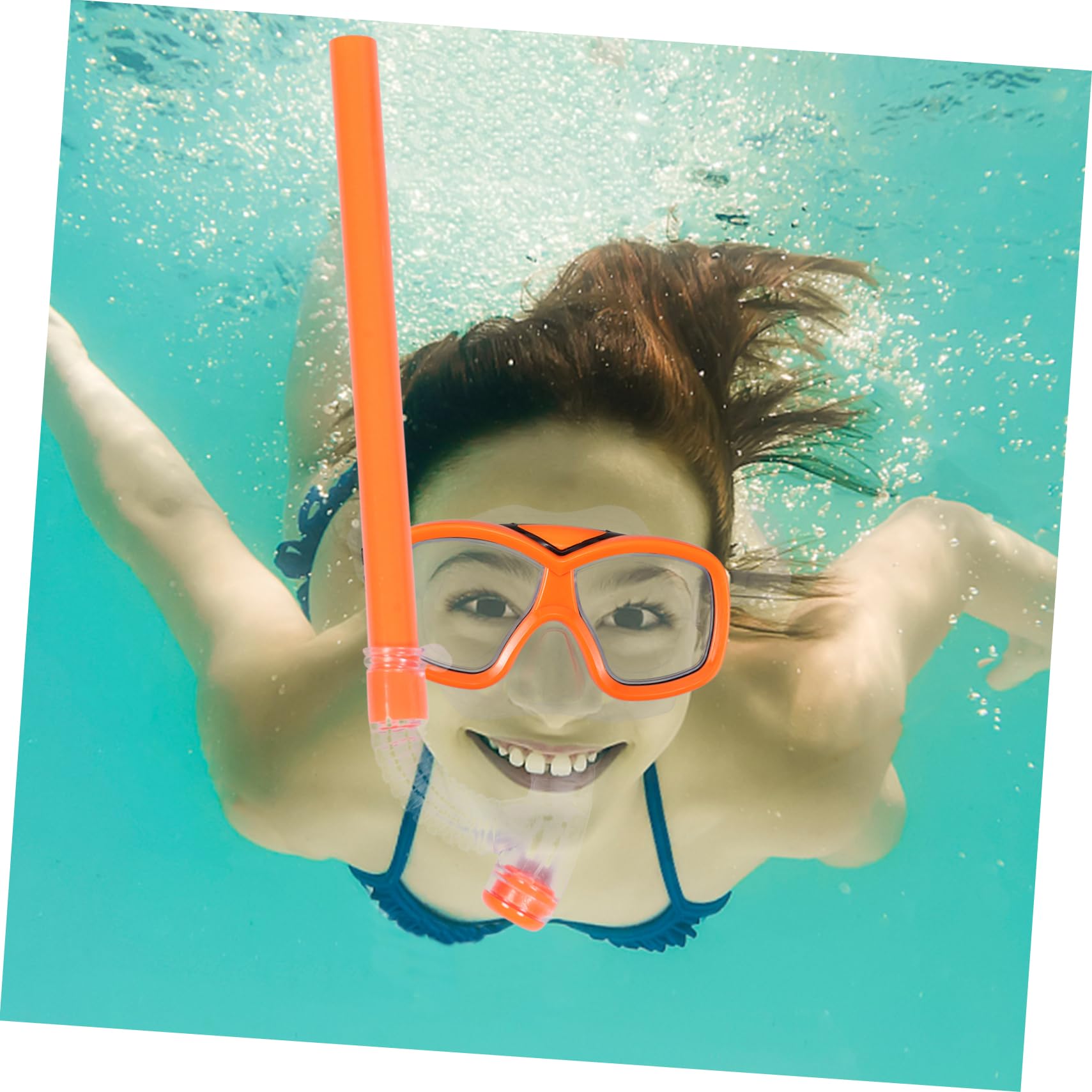 Kinder Schnorchelausrüstung Satz Trockenschnorchel Leichte Schnorchelmaske aus Silikon mit Kurzflossen für Schwimmen und Schnorcheln im Offenen Gewässer