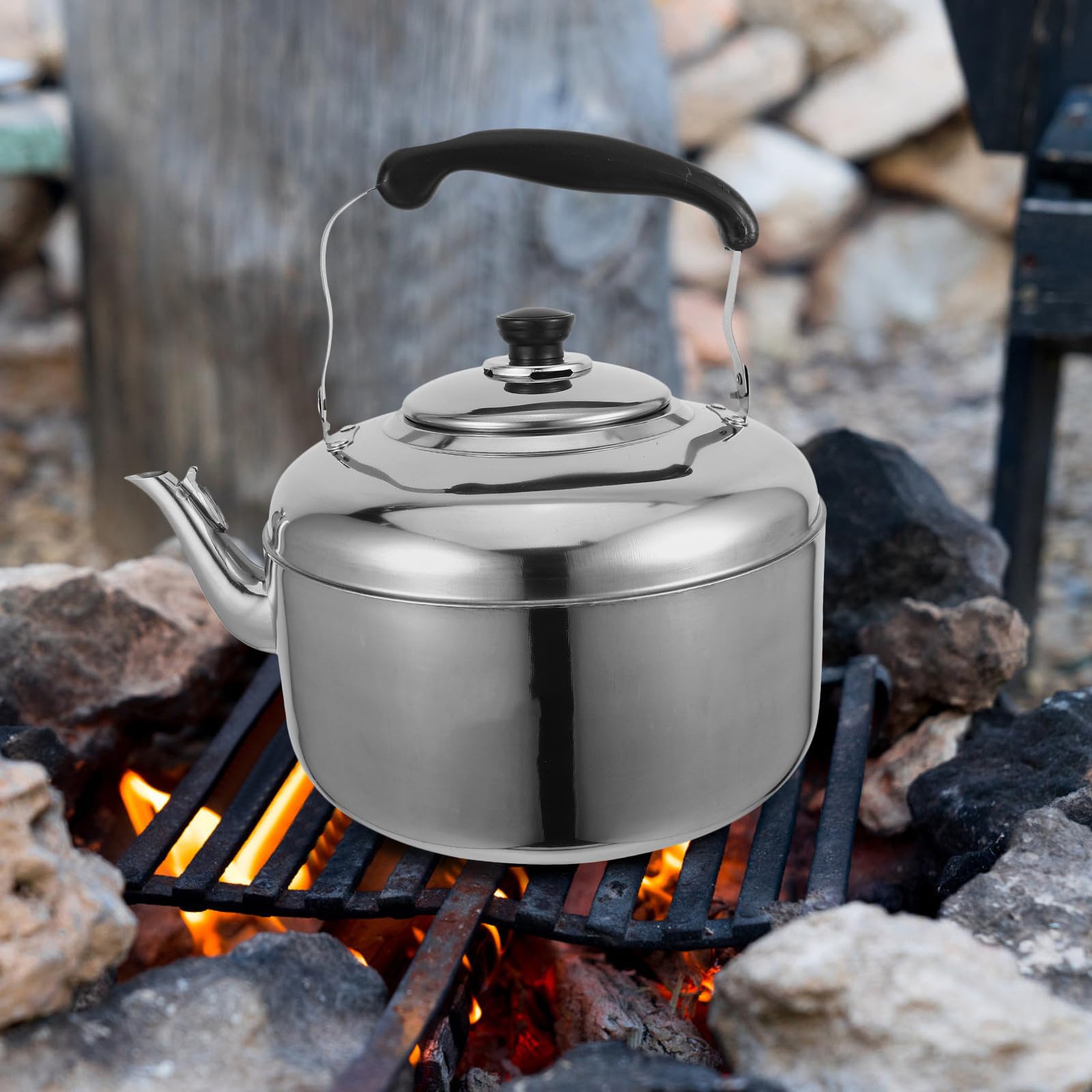 VILLCASE Hervidor de Agua Silbante y Larga Vida Útil de 8l de Acero Inoxidable Alta Resistencia Temperatura para Uso Doméstico y Camping