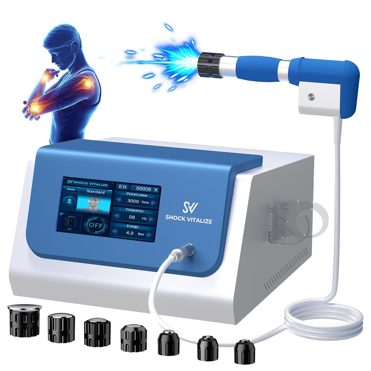 2026 New Upgraded Shockwave Therapy Machine Extracorporeal Shock Wave Therapy Device for Pain Relief Muscle and Bone Tissue