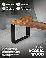 Vista 2 de BLUEWEST Taburete de inodoro de madera de acacia con marco de acero fuerte para entrenamiento de orinal, escalón de baño de 7 pulgadas, soporte