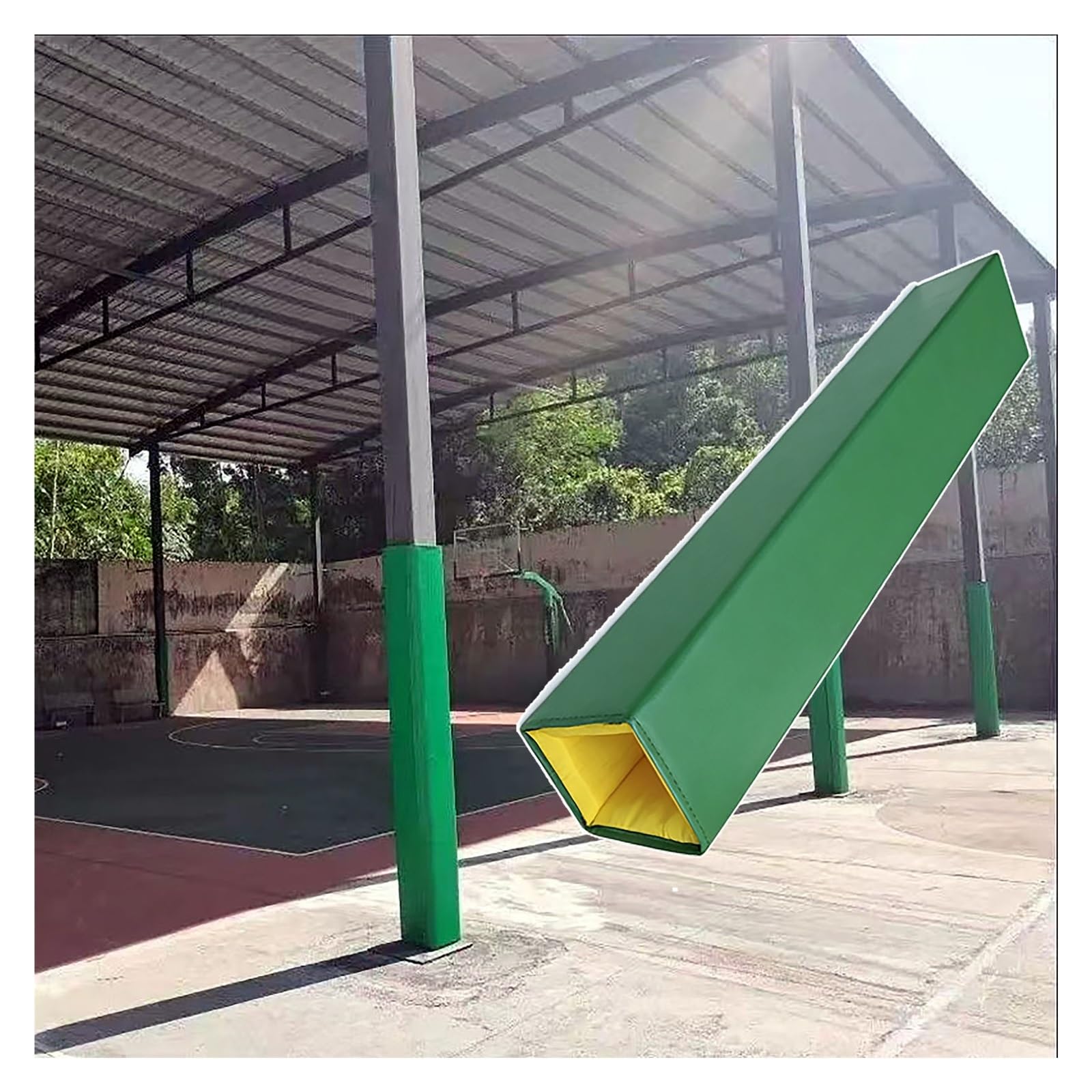 Funda protectora para poste de baloncesto resistente a la intemperie, color verde, para columna de garaje, manga para poste de baloncesto, equipo deportivo al aire libre, protección resistente