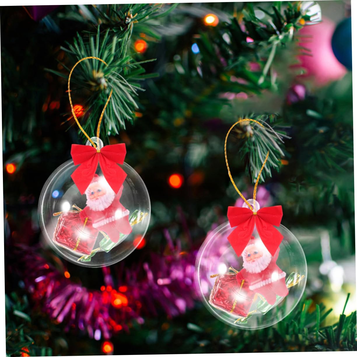 TOPBATHY 18piezas Bolas de Navidad Transparentes Bolas Rellenables Vacías para Decorar el Árbol de Navidad Accesorios Navideños DIY