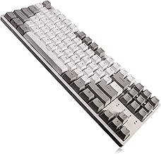 Taurus K320 TKL Mechanical Gaming Keyboard - 87 Keys - Double Shot PBT - NKRO - USB Type C (Cherry Blue, White)