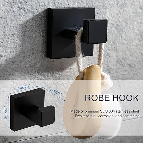 Miniatura 10 de VELIMAX Juego de 5 piezas de accesorios de baño de acero inoxidable de alta calidad, juego de toallero montado en la pared, oro cepillado, 24