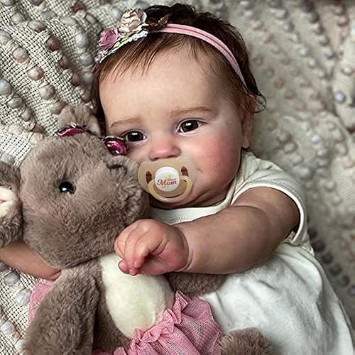 Muñecas Reborn Baby Girl con venas realistas, 20 pulgadas, hechas a mano, bebé recién nacido, con ojos abiertos, bebé recién nacido, niña con pelo