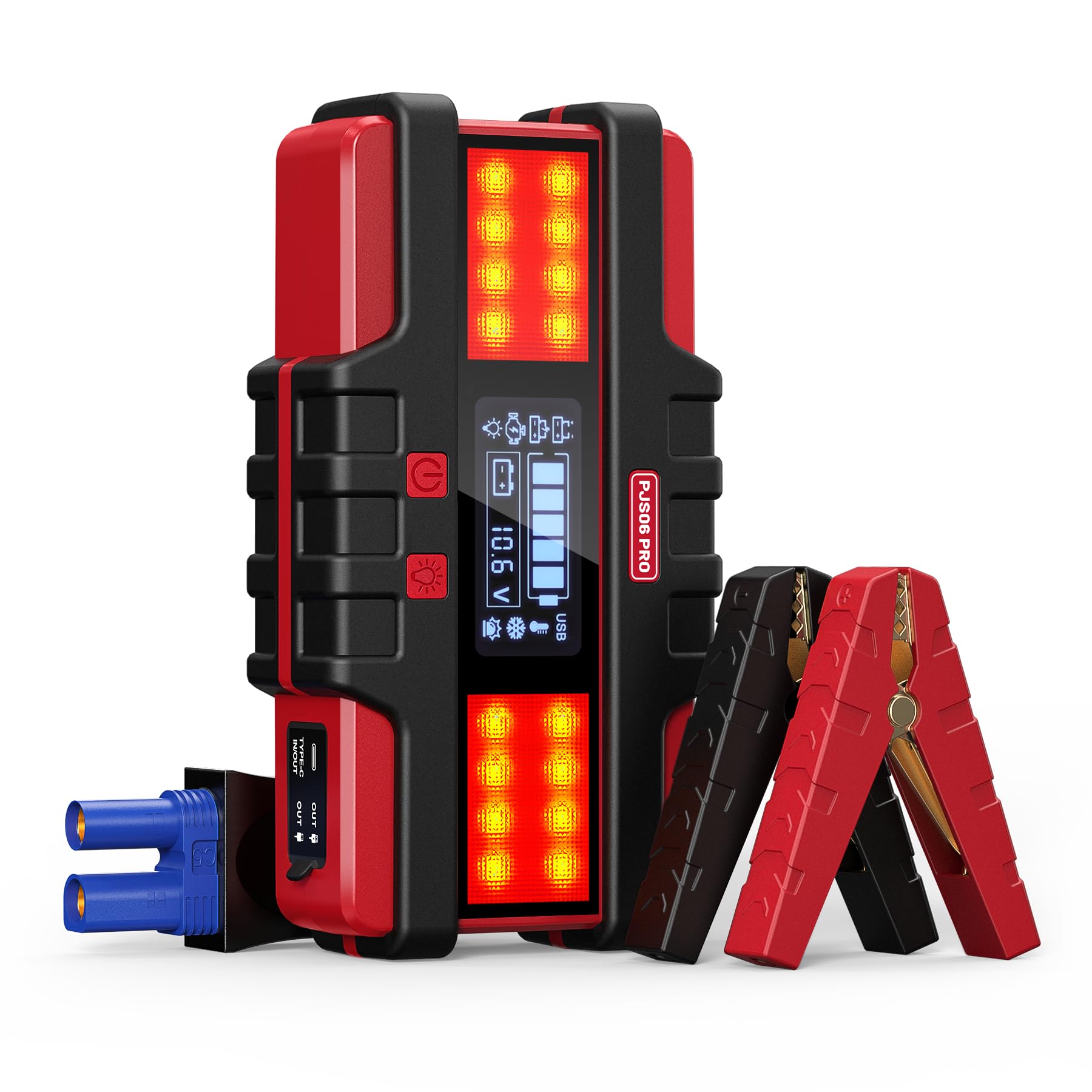 PJS06 Pro 4000A Car Jump Starter - Portable Power Bank with 40W Fast Charge 10L Gas 9L Diesel