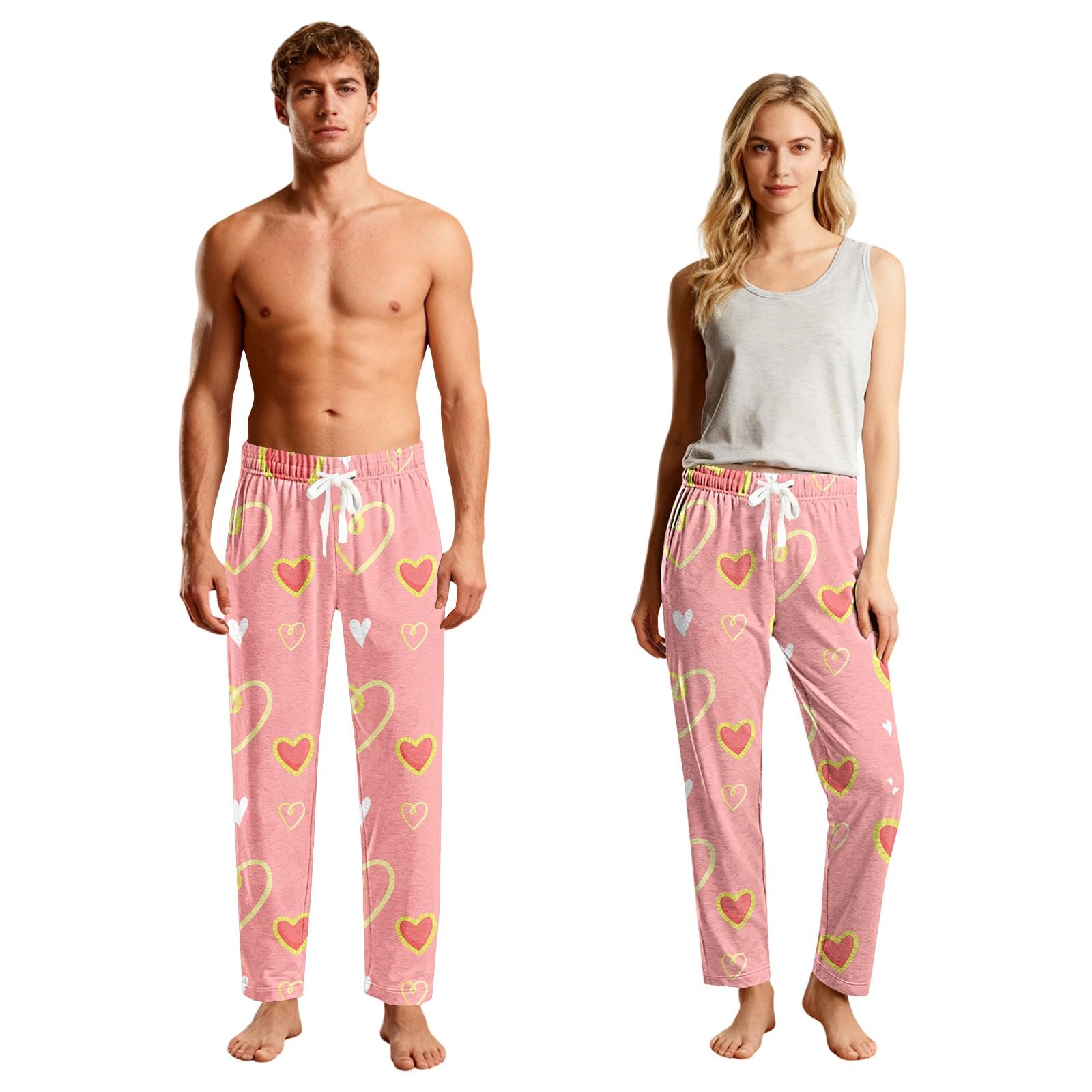 Pijama para hombre con cintura elástica, abrigo para hombre (rosa, XL)