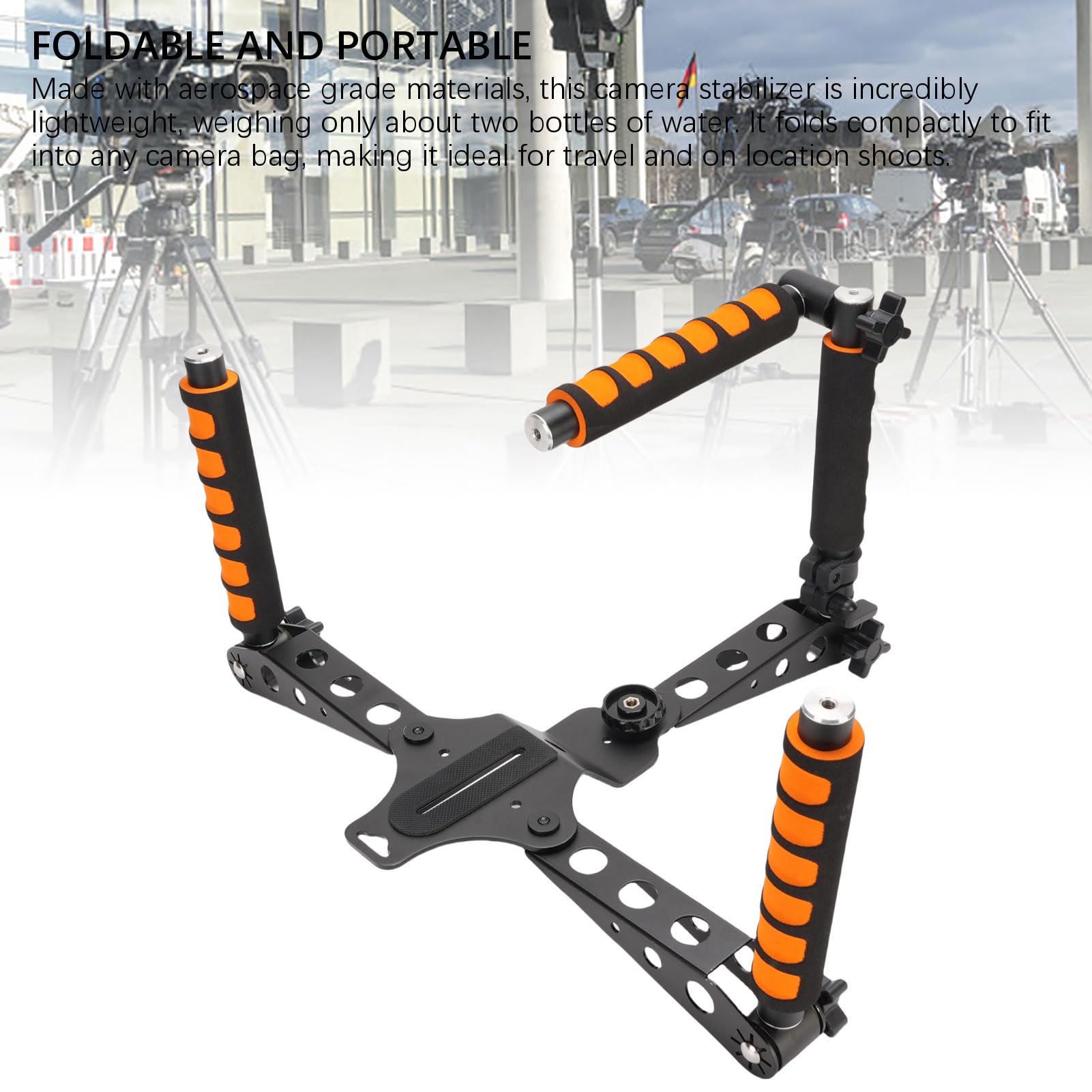 Kit de Plate-Forme de la Caméra de Support, Poignée Réglable de 3 en 1, Coussin épaule et Poignée à Libération Rapide, Stabilisateur pour Les Caméscopes DSLR, Pliable,