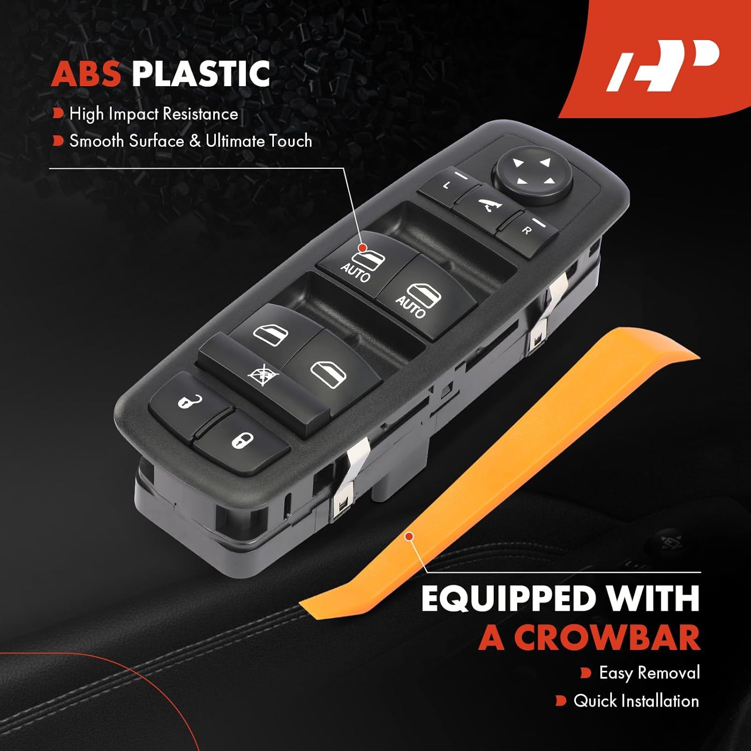 A-Premium Front Driver Side Master Power Window Switch Compatible with Chrysler Town & Country & Dodge Grand Caravan 2008 2009 2010 2011, Replace# 4602536AD, 4602536AE