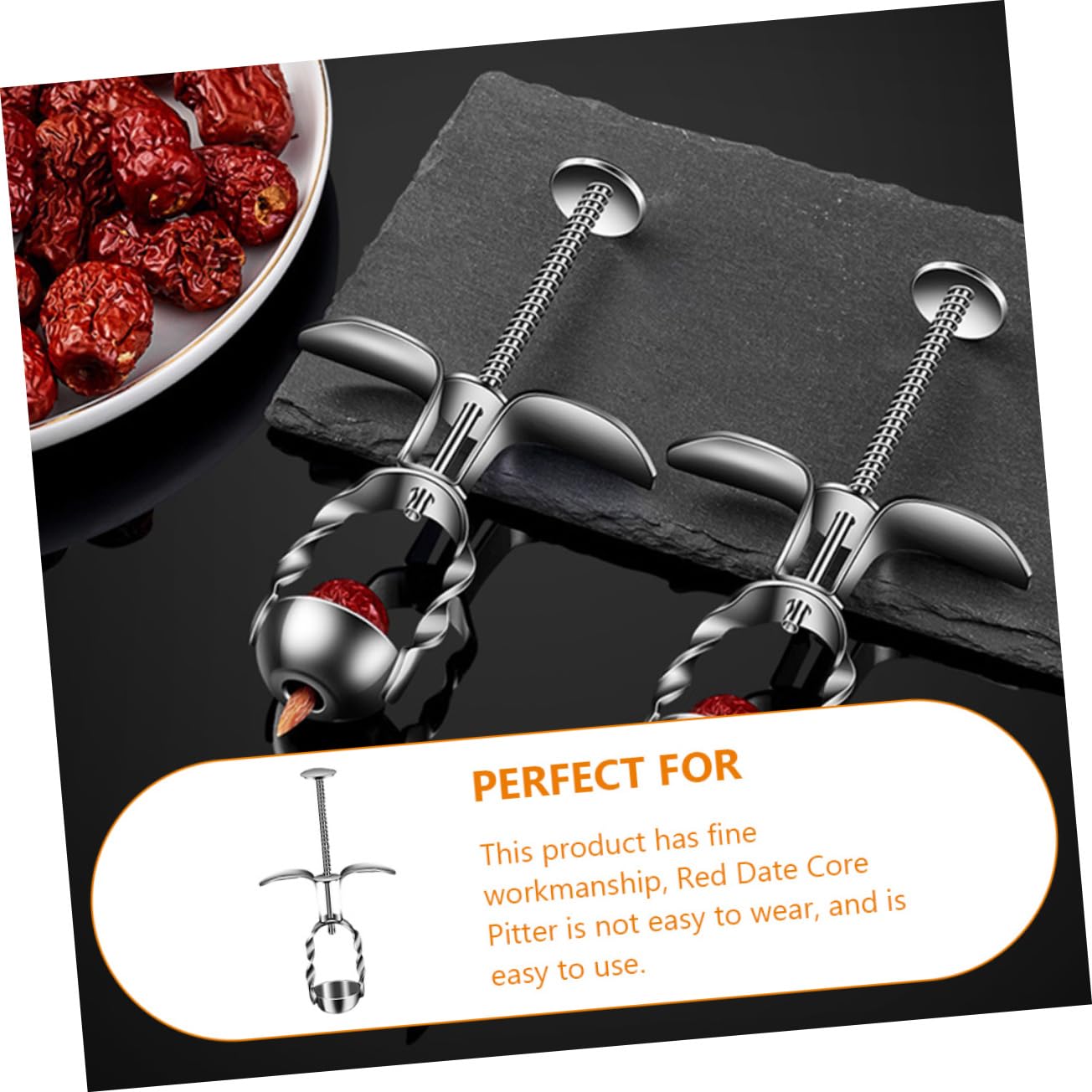 Unomor Cherry Pitter Tool Date Core Remover Ergonomic Design for Easy Use Compact and Lightweight for Fruit Preparation