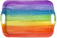 Vista 16 de Bandeja de Servir Bandeja Decorativa con Asas Bandejas de Servir Multiuso Rectangulares para Restaurante, Fiestas, Mesa de Café, Cocina - Retro