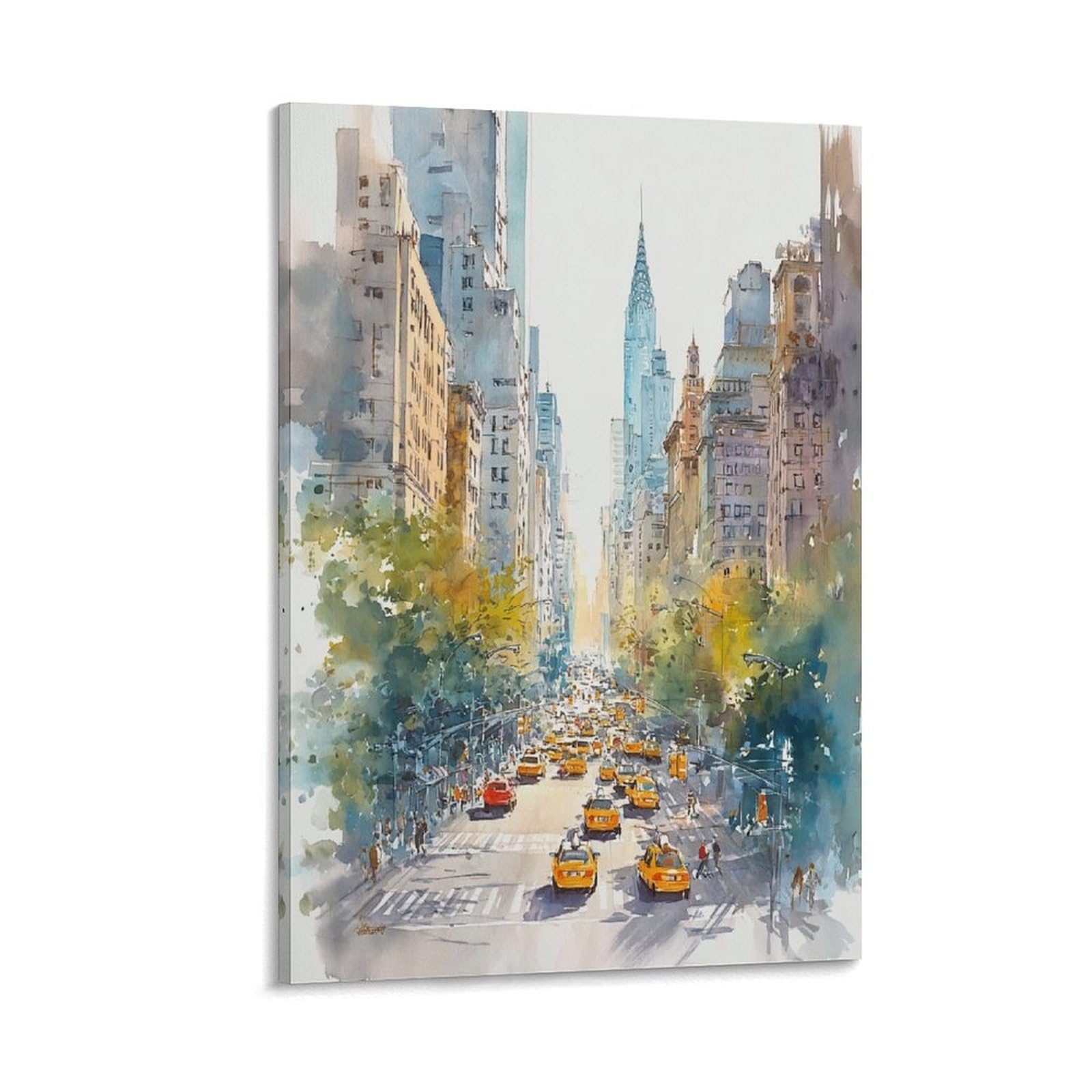 XWYMXZ Pennsylvania City Watercolor 24x36inch(60x90cm) Vintage Travel Poster Watercolor Canvas Art