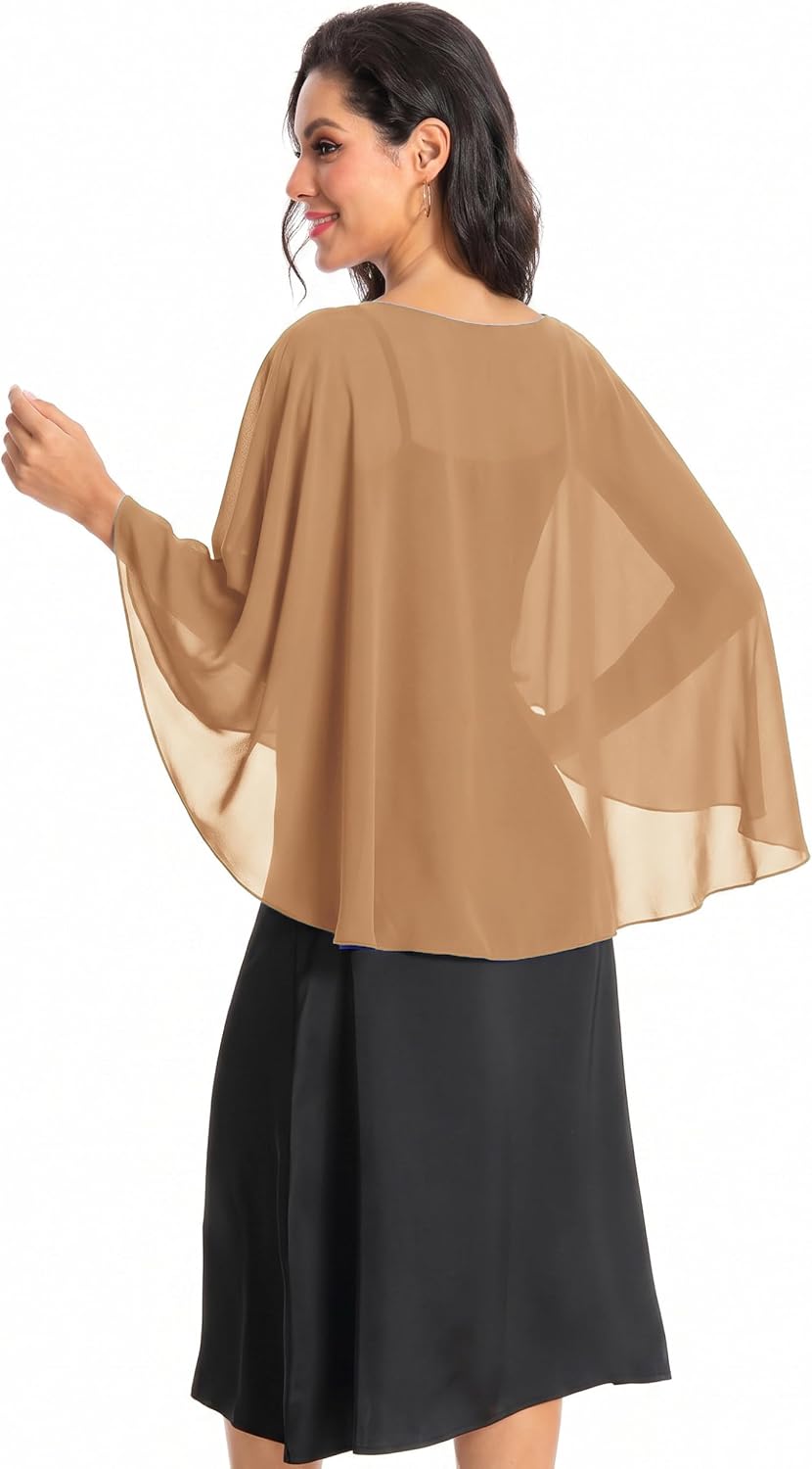 Baoqiya Women's Shawls and Wraps for Evening Dresses Chiffon Cape image 4