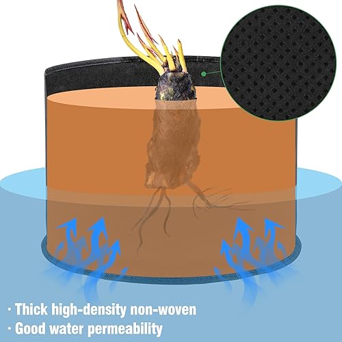 Miniatura 2 de Paquete de 8 macetas de lirio para estanque, duraderas, de tela no tejida, color negro, para estanques y plantas acuáticas, plantas terrestres (11.8