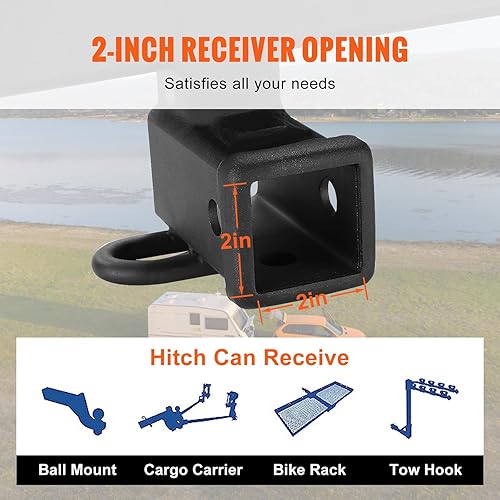 Miniatura 6 de VEVOR Enganche de remolque clase 3, receptor de 2 pulgadas, marco de tubo de acero Q455B, compatible con Toyota Highlander 2020-2023, enganche