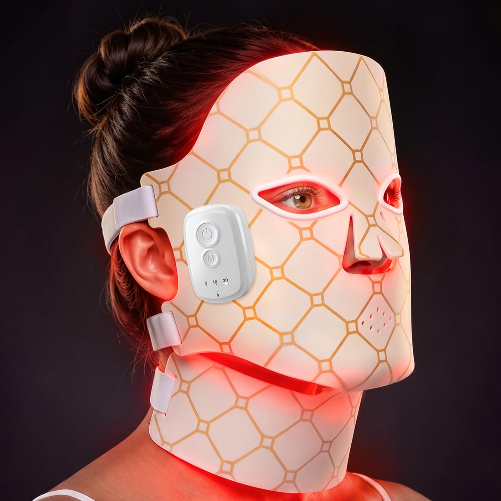 Photo 1 of 2026 Patented Red Light Therapy for Face and Neck, Cordless & Rechargeable LED Face Mask Light Therapy with Neck Masks, Dual NIR, 416 LEDs, 4 Modes, 16 Level, Skincare Gifts for Women Mom Wife