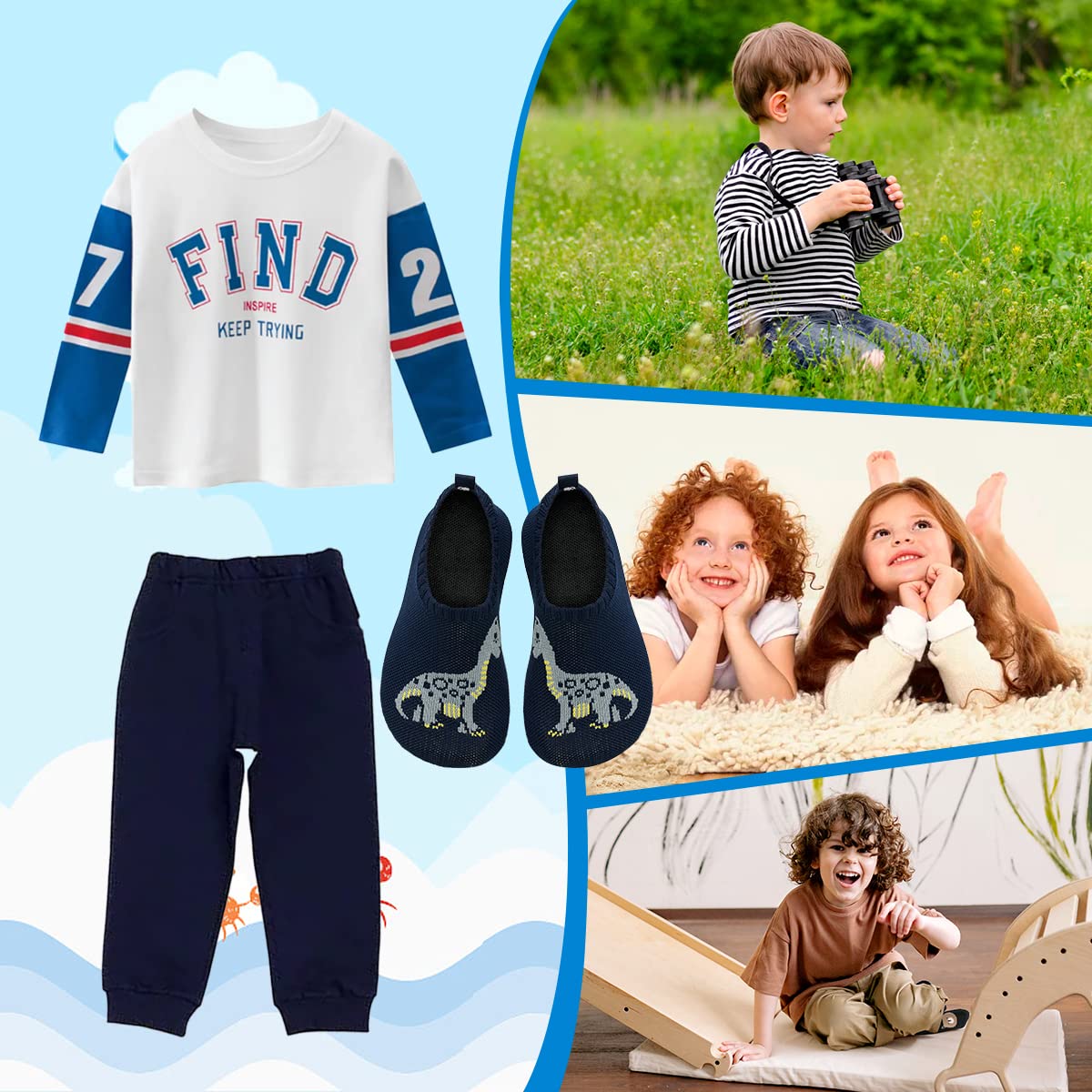 WateLves Pantofole per Bambini Unisex Scarpe a Magli Antiscivolo Ciabatte da Casa per danno la sensazione di camminare a piedi nudi Antiscivolo & Leggero