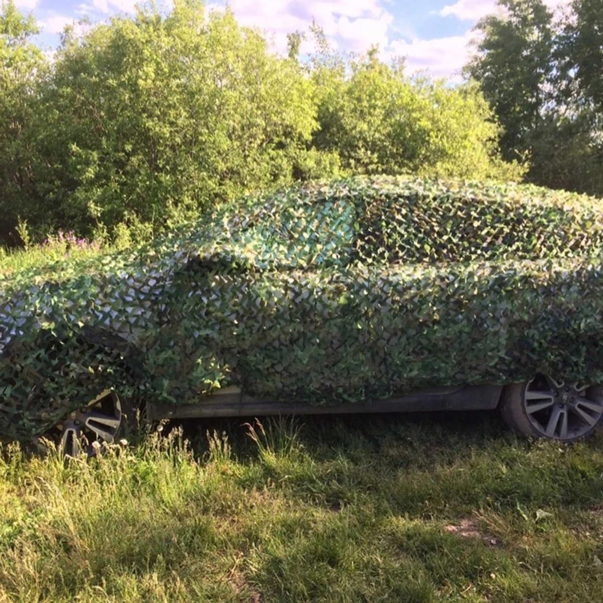 Malla de Camuflaje con Red de Soporte de Nylon, Red de Camuflaje para Sombreado de Coche y Jardín, Resistente para Caza y Observación de Aves