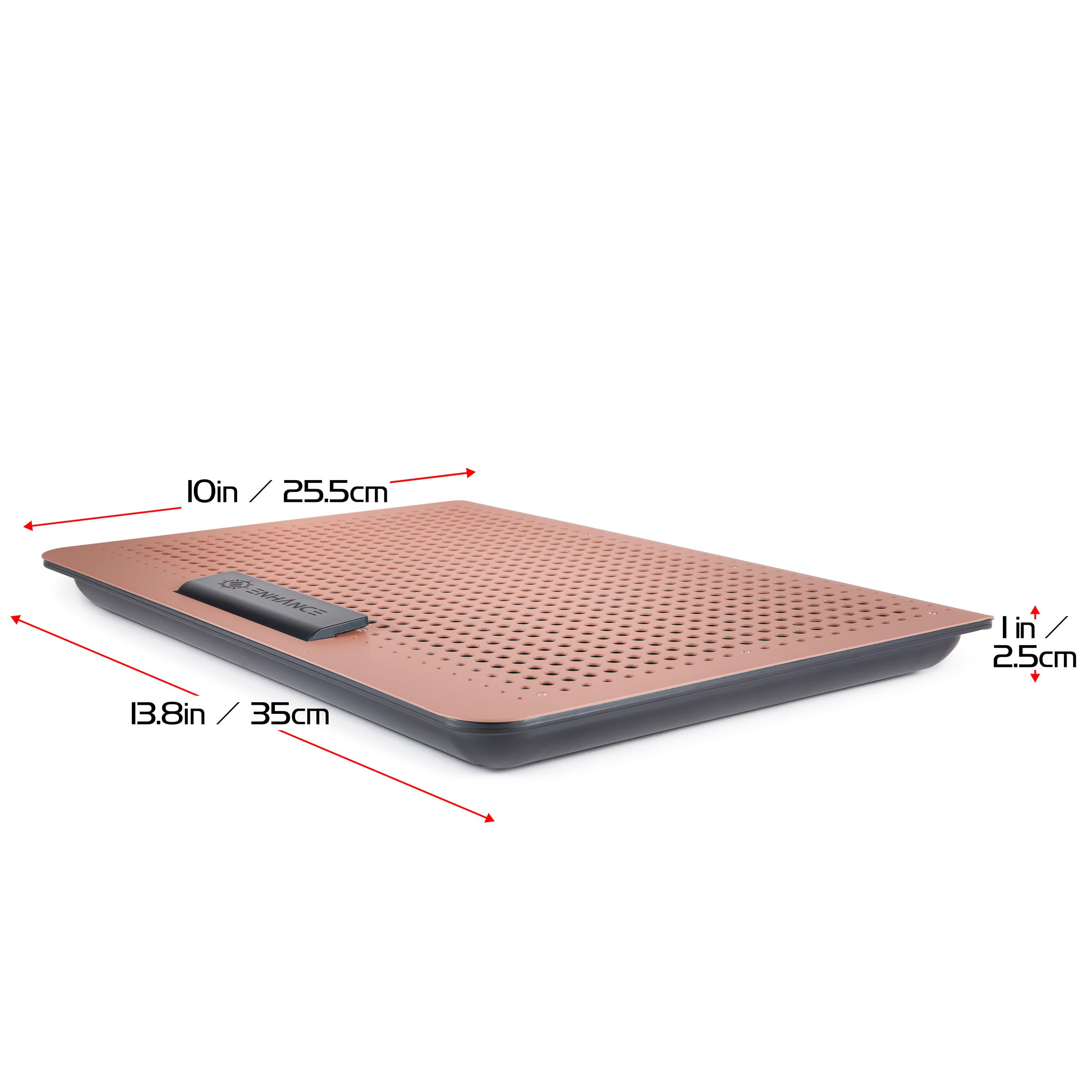 ENHANCE Support Refroidisseur PC Portable Aluminium, 6 Ventilateurs Ordinateur 17 Pouces, Réhausseur 7 Hauteurs, Contrôle Vitesse, Passage USB Données, Design Moderne Bureau Maison École (Argile)