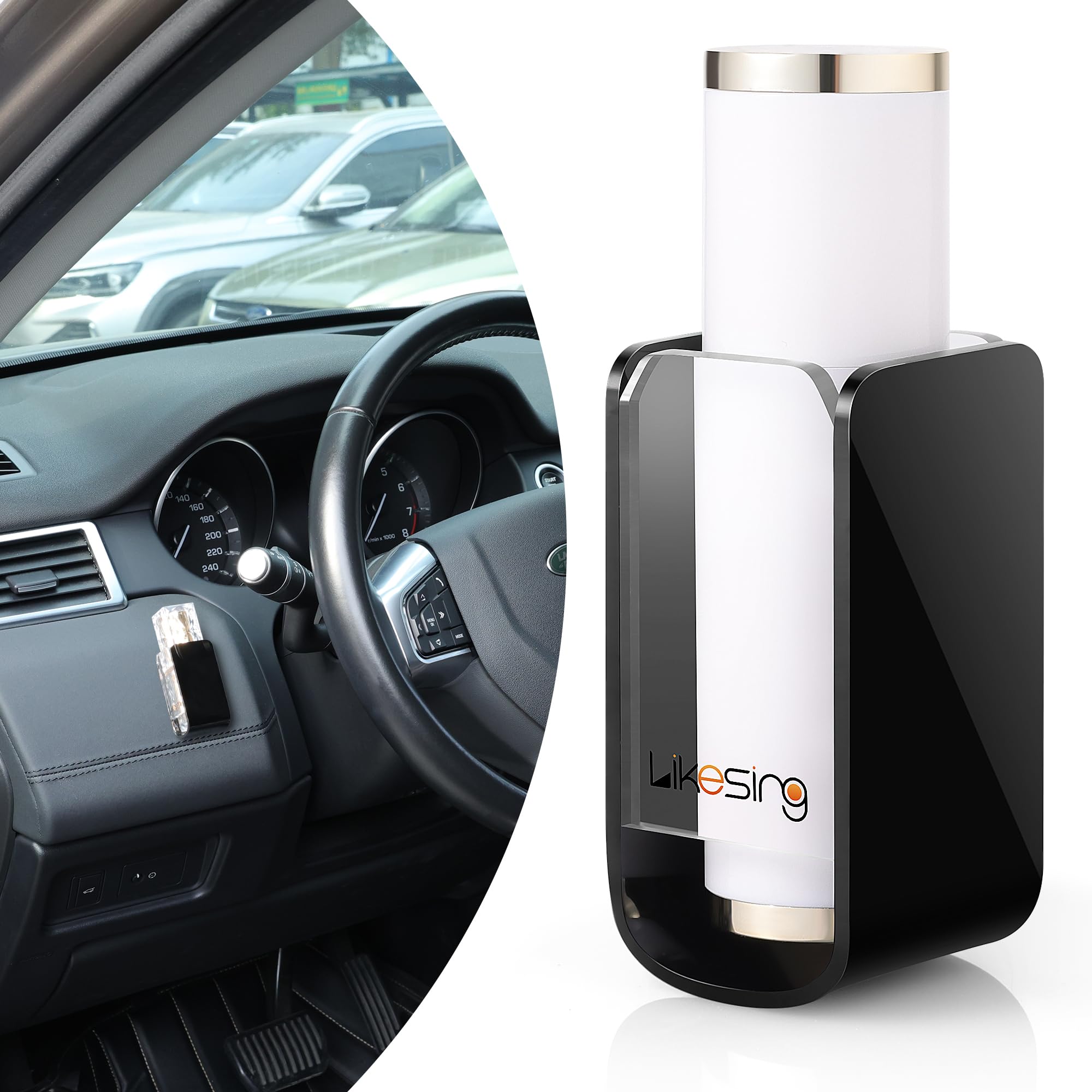 Likesing Car Chapstick Holder, Acrylic Black Car Chap Upright Lip Balm Holder for Interior Car, Work Computer Side Lipstick Organizer Case Accessories Mount for Women Auto Vehicle SUV Truck, LS0257