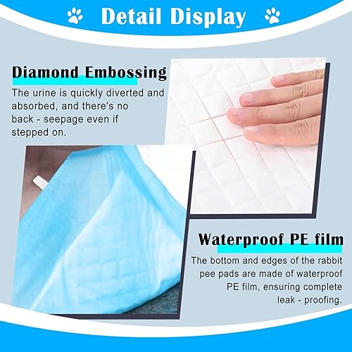 Miniatura 5 de Kathson Rabbits - Almohadillas de limpieza desechables para pañales, superabsorbentes y saludables para erizos, hámsteres, chinchillas, conejos,