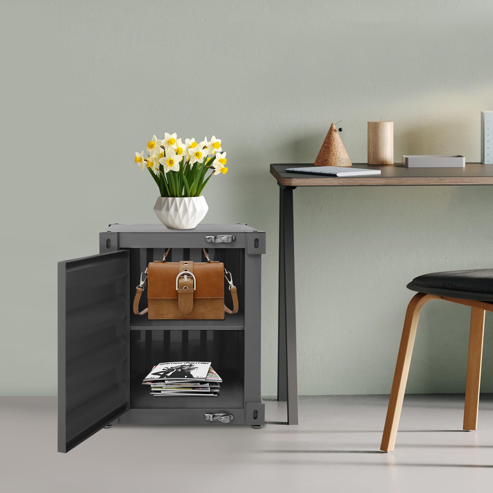 Amazon.com: BIXIBIN Industrial Style Storage Cabinet Side Table