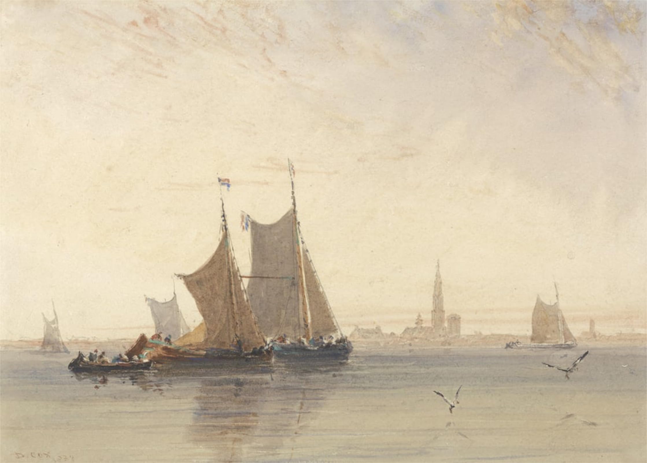 Cuadro de lienzo Mattina di Anversa de David Cox para decoración 60x90cm 5