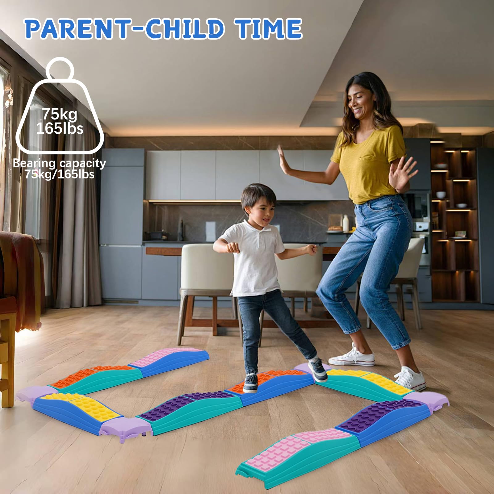Balancierbalken Kinder mit 8 Tastschreiben, Schwebebalken, Sportspielzeug | Berührung und Balance, Balance Board, Rutschfest, Es gibt viele Spielmöglichkeiten