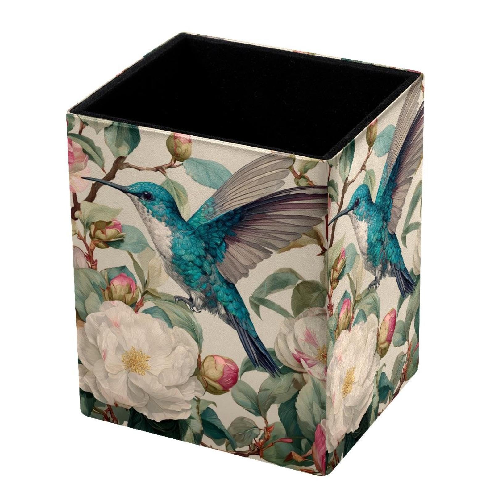 VAPOKF Pencil Holders for Desk, Hummingbird Printed Pen Holders Pen Pot Makeup Brushes Storage Desktop Stationery Supplies Organiser for Home Office