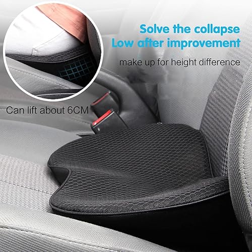 Miniatura 2 de Cojín de asiento de coche para conductor, almohada de espuma viscoelástica transpirable, soporte lumbar, almohadilla de asiento de cuña para