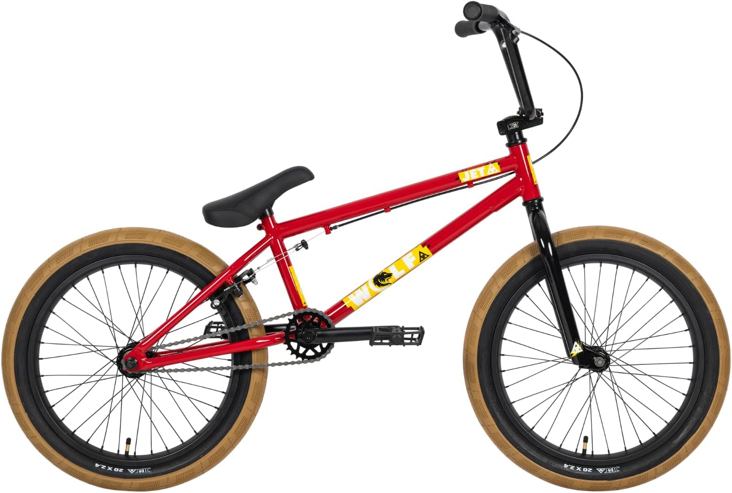 Jet Wolf Freestyle BMX Bike - for All Terrains - Beginner & Intermediate Bike - 20 inch Wheel Size - Kids BMX Bike