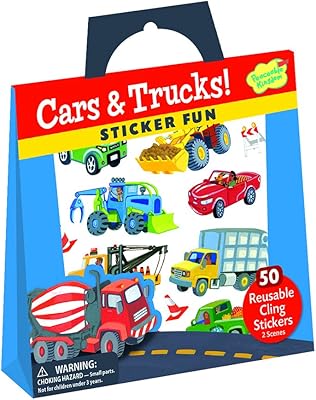 Peaceable Kingdom Sticker Fun! Cars and Trucks Reusable Sticker Tote
