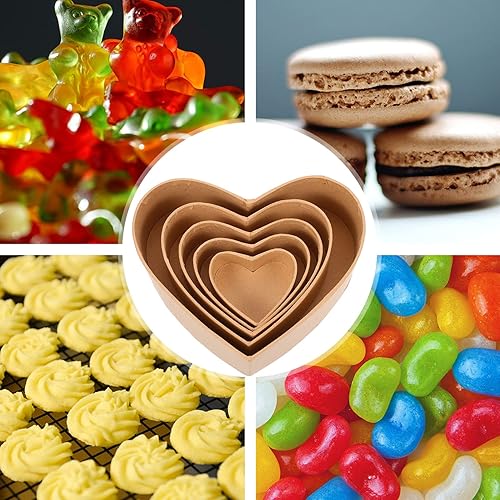 Miniatura 6 de ARTIBETTER Caja de papel maché de papel con forma de corazón, caja de regalo anidada decorativa de papel Kraft, contenedor de dulces con tapas para