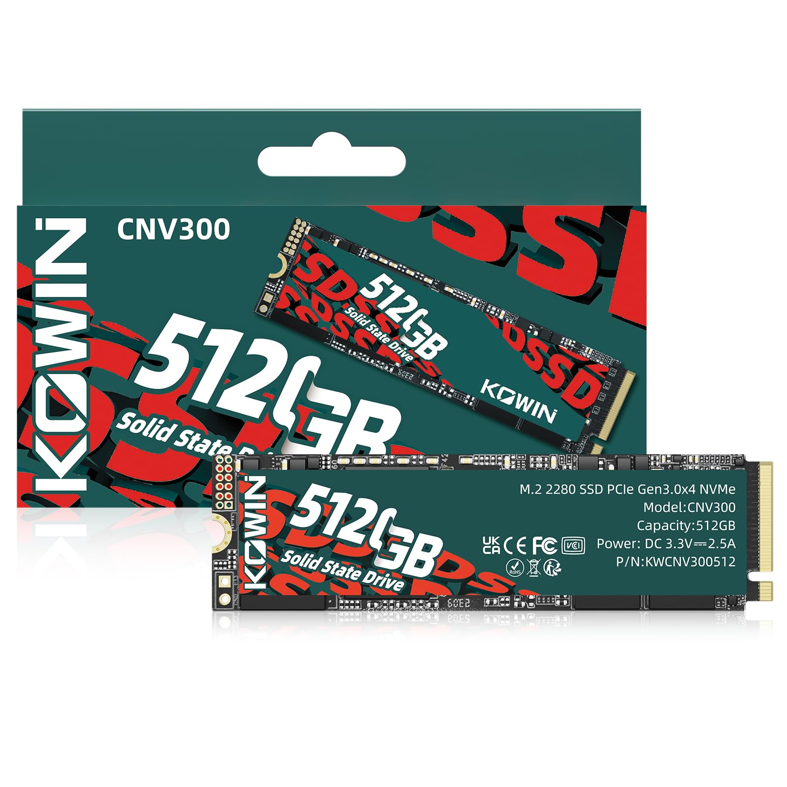 Amazon.com: KOWIN SSD 512GB PCIe 3.0x4 NVMe M.2 2280, R/W up to