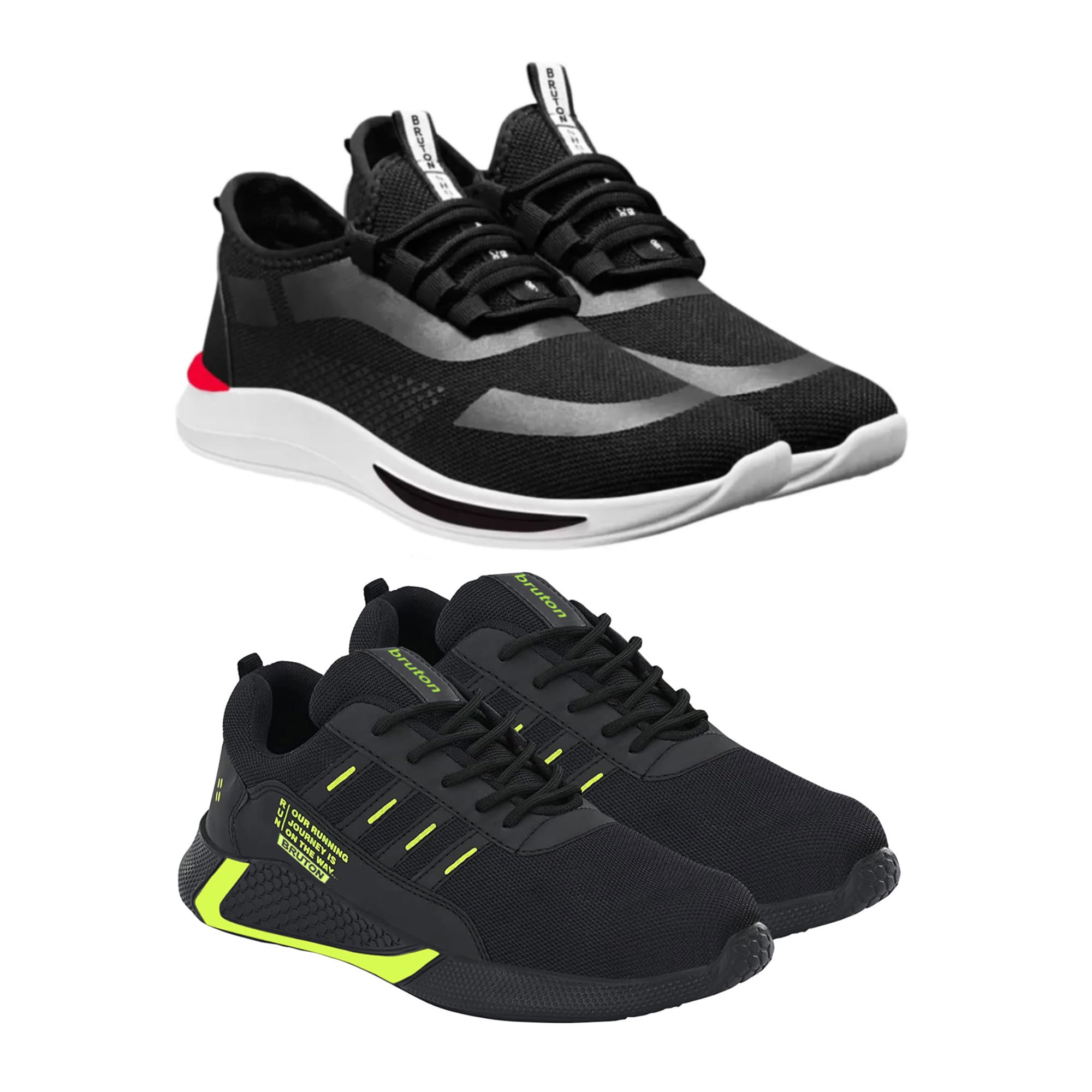 BRUTON Shoes for Trendy Shoes | Sports Running Shoes for Mens & Boys -(Combo Pack of 2)(Black & White, Numeric_9) (B0BQMWSJSM) Amazon Price History, Amazon Price Tracker