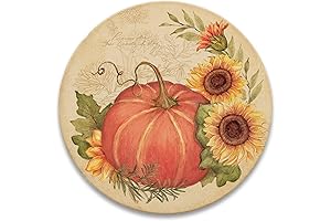Pumpkin and Sunflower Fall Coasters Set - 4 Rustic Drink Coasters for Autumn Thanksgiving Décor