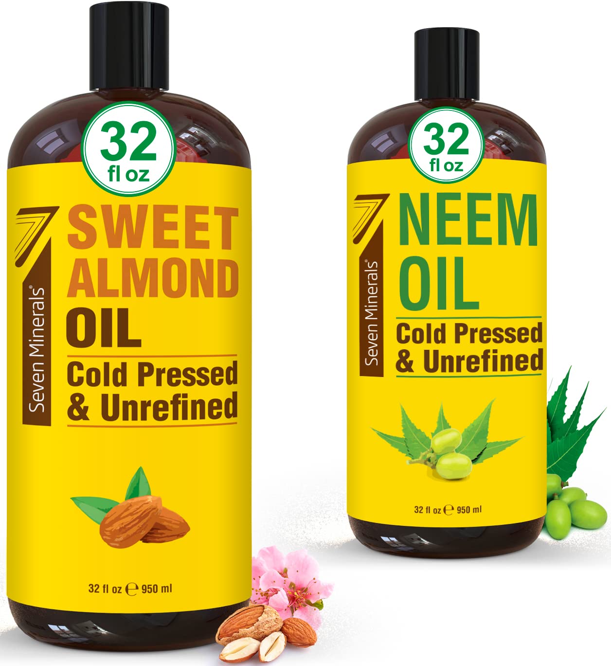 Seven Minerals Pure Sweet Almond Oil & Pure Neem Oil
