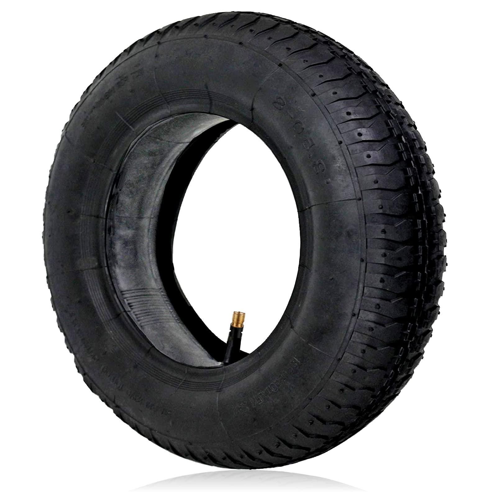 SPARES2GO Pneus 3.50 x 8 pour brouette, scooter, chariot, remorque, 2 chambres à air, 3