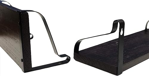 Miniatura 8 de DECOMIL Estantes flotantes montados en la pared, estantes de almacenamiento de pared de madera rústica, juego de 3 para cualquier espacio de pared